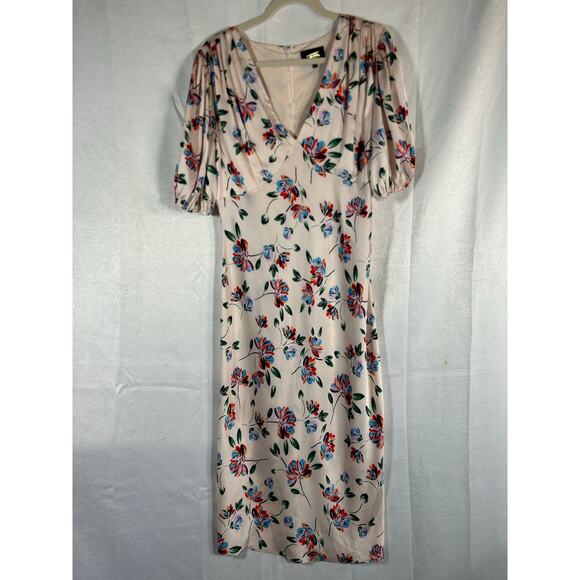 ALEXIA ADMOR FELICITY MIDI DRESS baby doll floral set in puffy sleeves size 14 - Picture 1 of 12